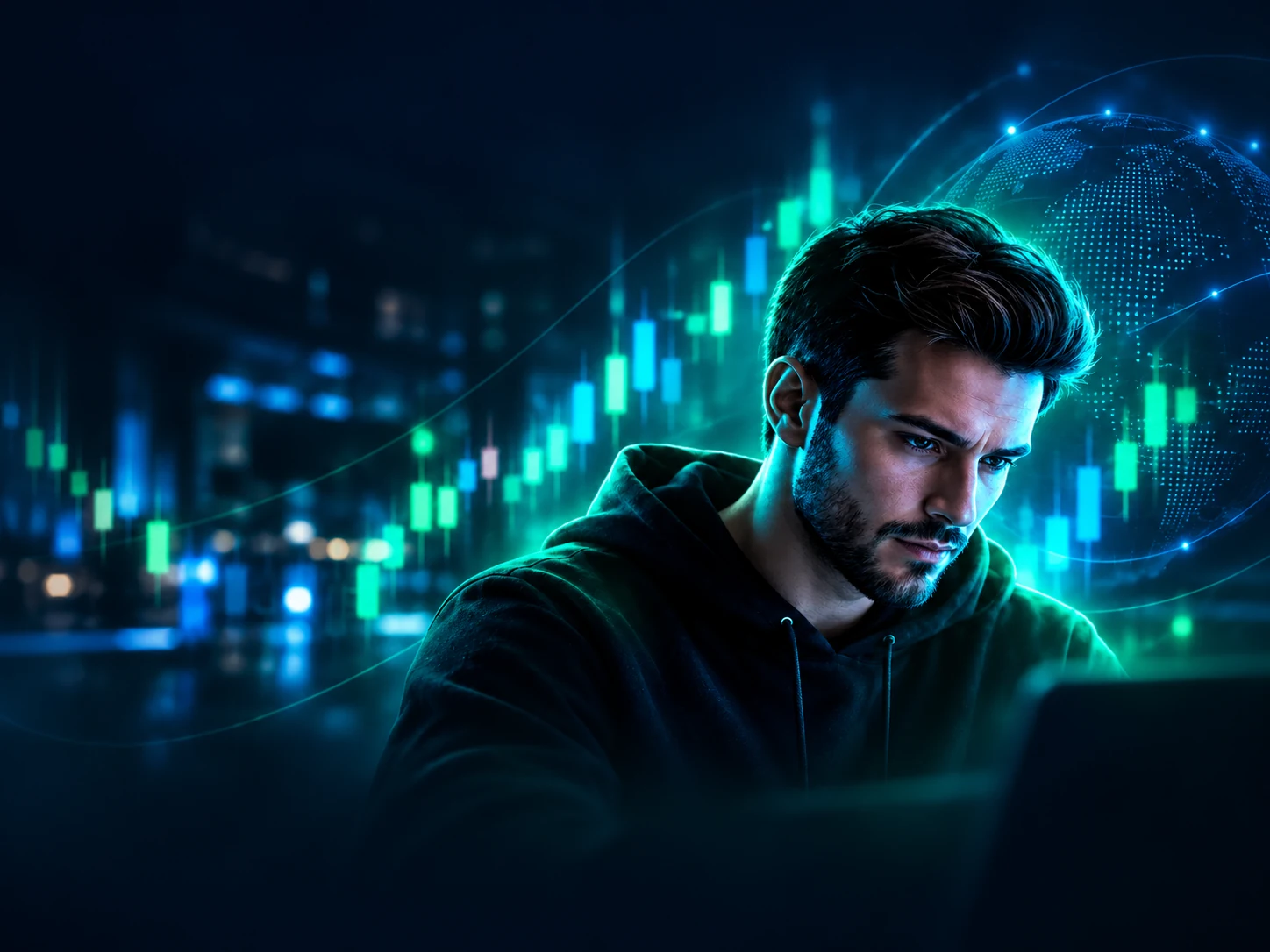 Trader viewing a screen
